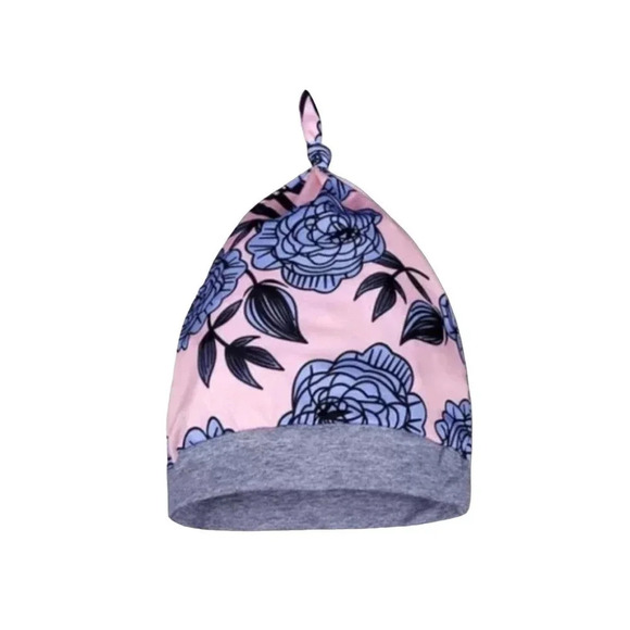 6-9m  Daddy's Princess 4 piece floral Bodysuit, bow, hat, and pants Set - Picture 5 of 5